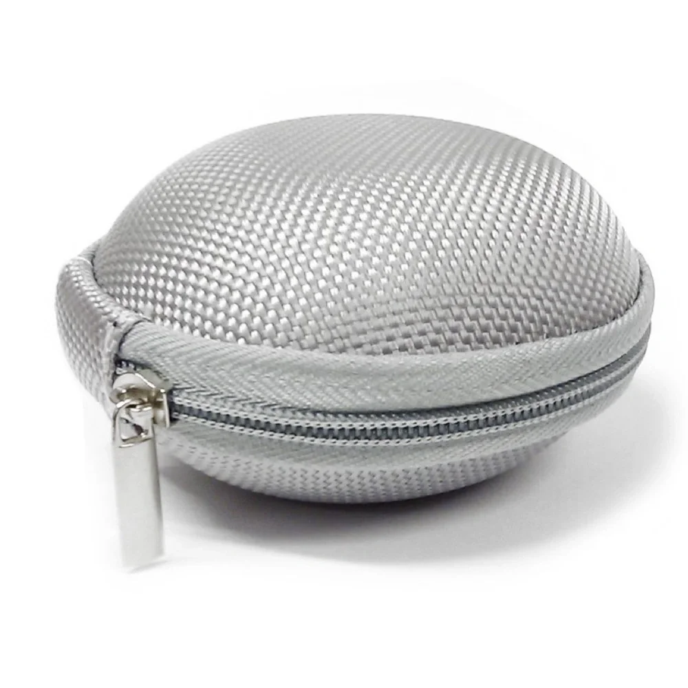 Round Gray Tech Storage Organizer Case with Zip Closure